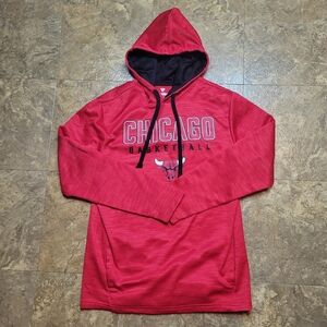 Chicago Bulls Hoodie Mens Small S Red Long Sleeve Pullover Fanatics NBA